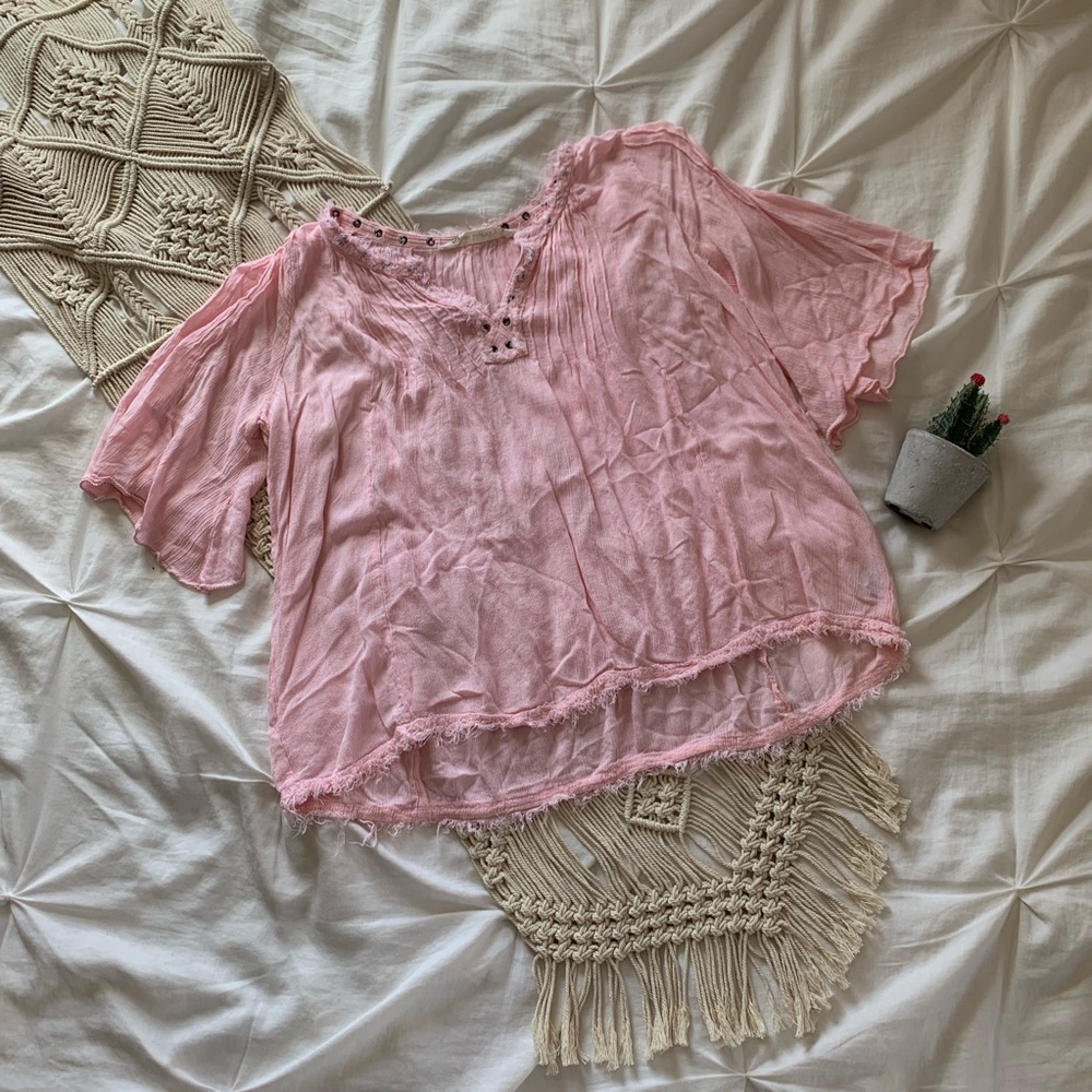 Pink Flowy Shirt